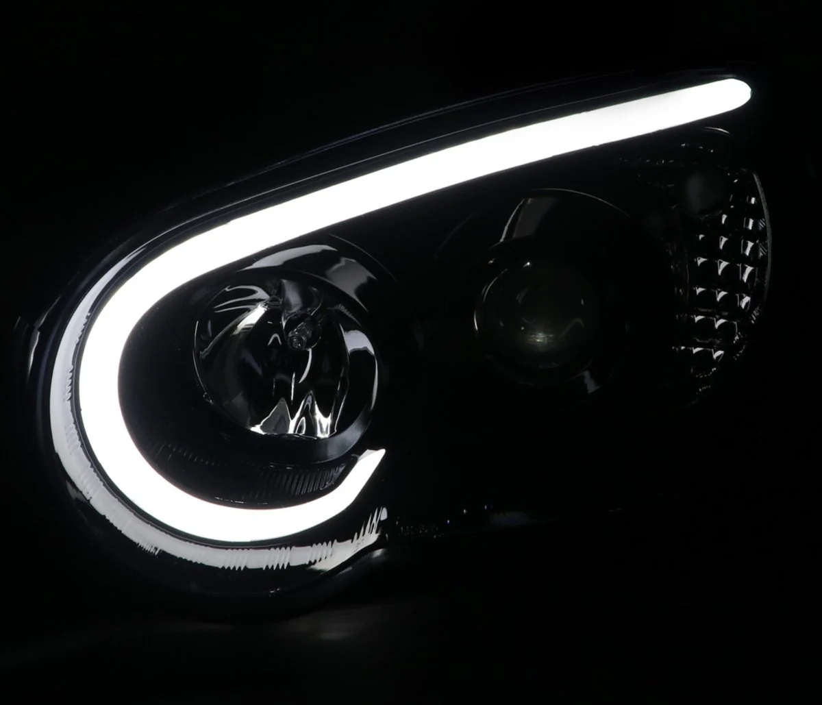 Spec-D LED Bar Style Projector Headlights w/ Gloss Black Base and Smoke Lens 2004-2005 WRX / 2004-2005 STI w/ OEM Halogen Lights - Image 6